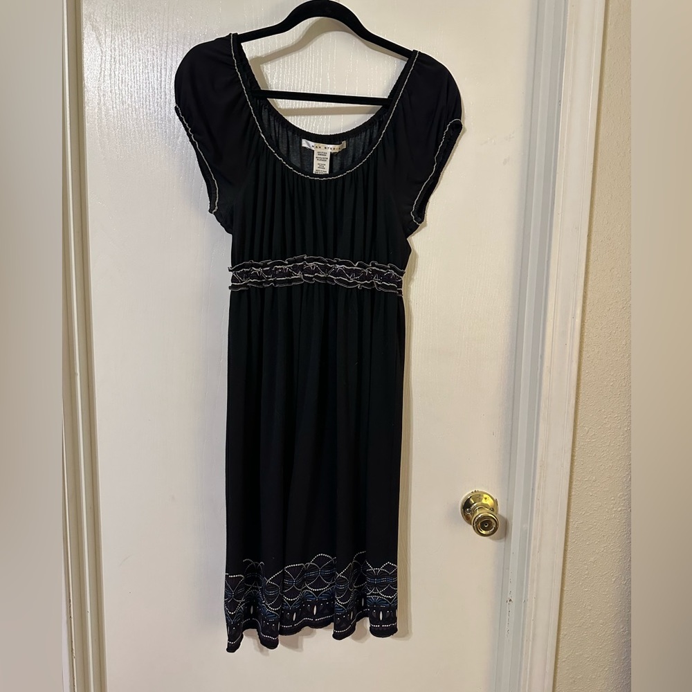 00’s Max Studio black empire waist summer dress. Size large